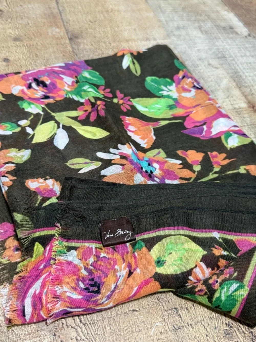 Vera Bradley oblong floral colorful scarf